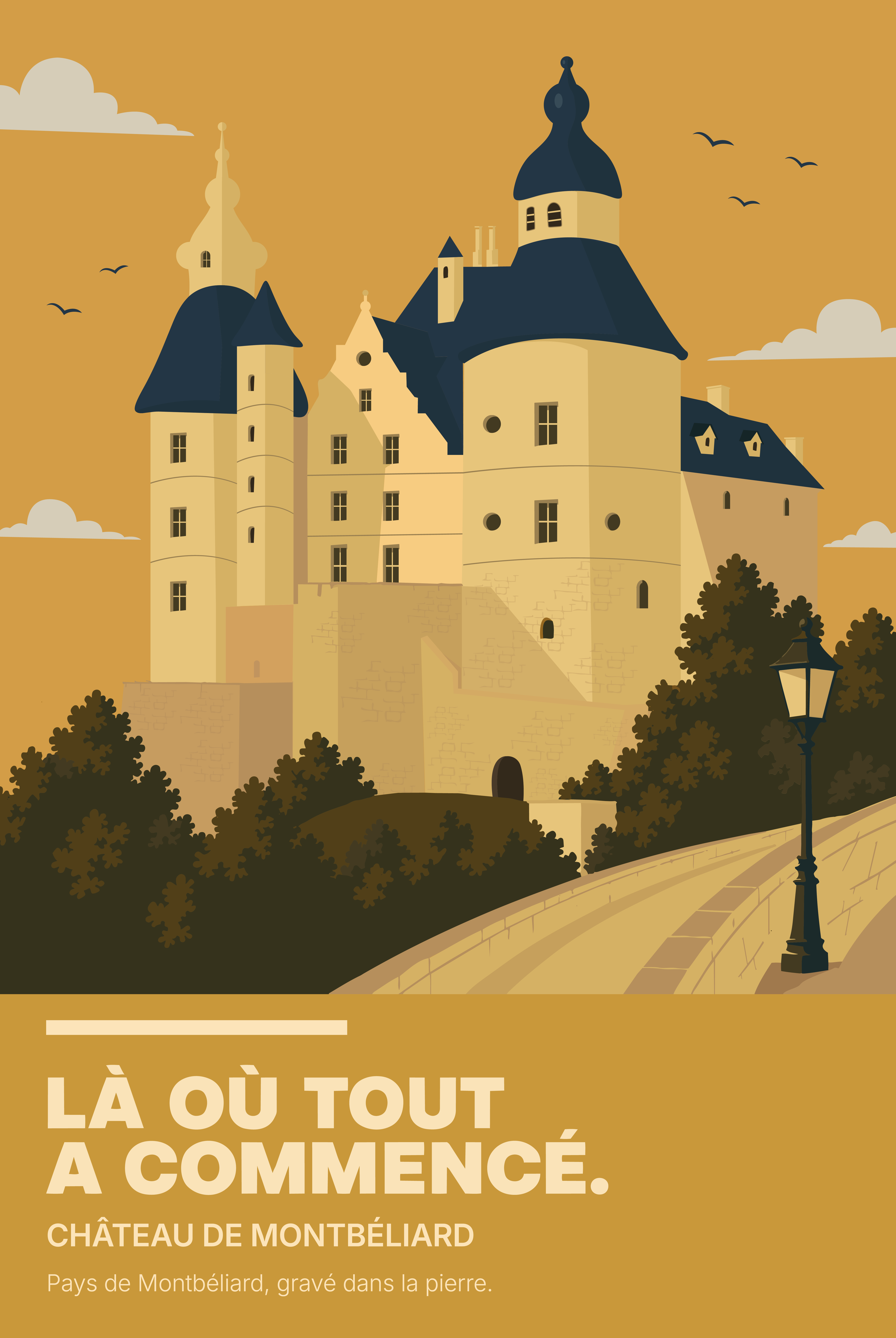 Affiche scolaire Château de Montbéliard - Là où tout a commencé