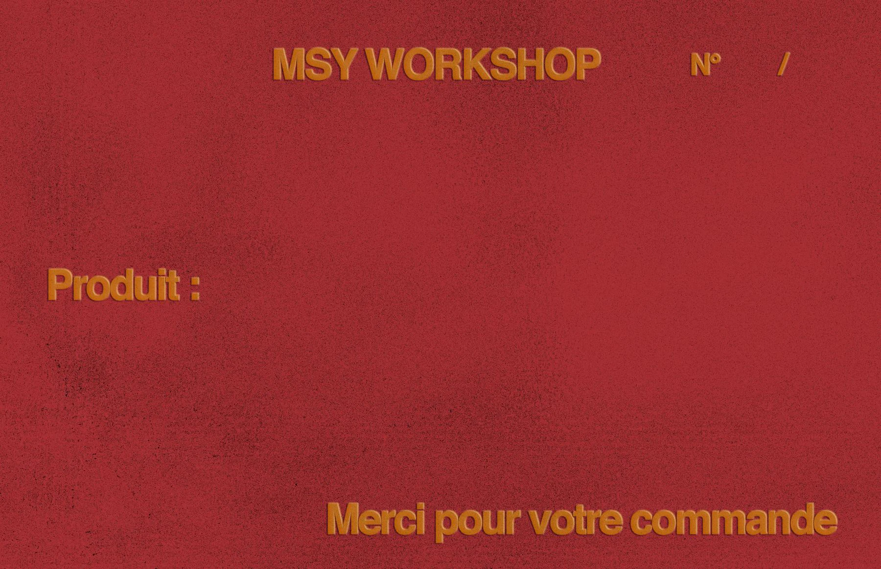 Carte de remerciement MSY - recto rouge « Merci pour votre commande »