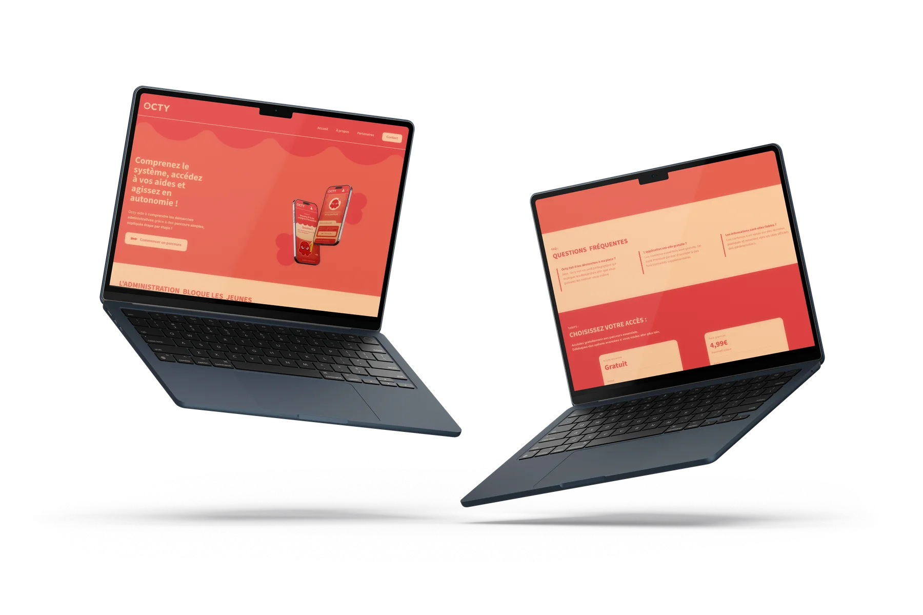 Landing page Octy sur ordinateur